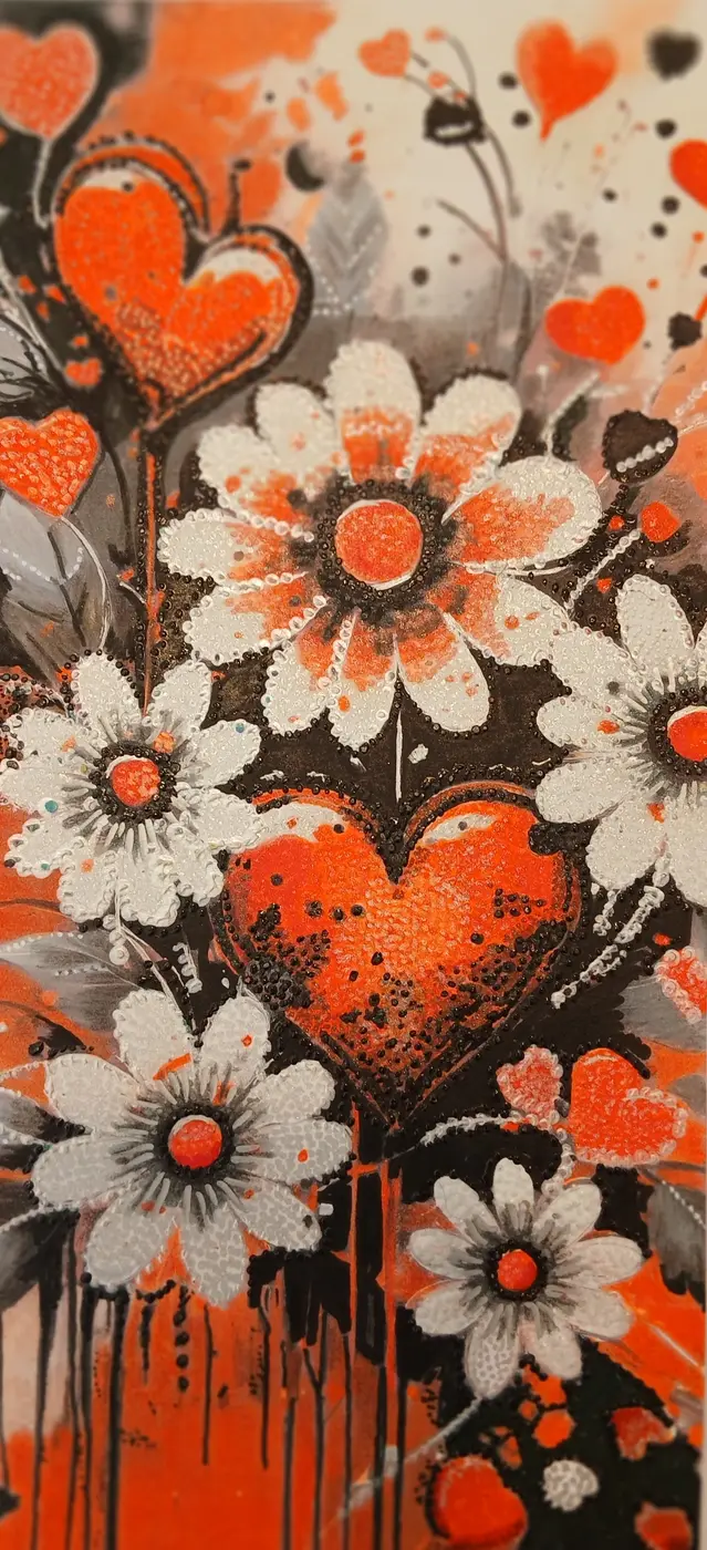 Blanco y naranja